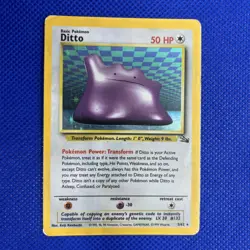 1999 Pokemon TCG Ditto Fossil Holo Rare Card 3/62 Unlimited Vintage WOTC - Image 1