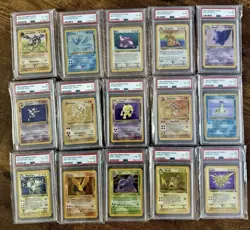 1999 Pokemon Fossil 15 Card Complete Holo Set Gengar Dragonite PSA 6 WOTC Zapdos - Image 1