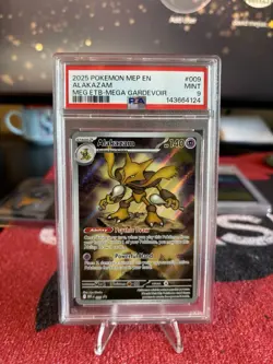 PSA 9 MINT Alakazam 009 ETB Mega Evolution Promo Pokemon Card - Image 1