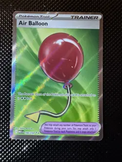 Pokemon Air Balloon Secret Rare 166/132 SV Paradox Rift Gold Trainer Card NM - Image 1