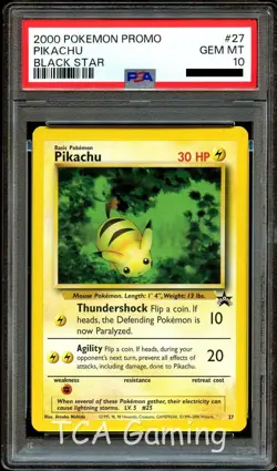 PSA 10 GEM MINT Pikachu # 27 "Bumblebee" WOTC Black Star Promo Pokemon Card - Image 1