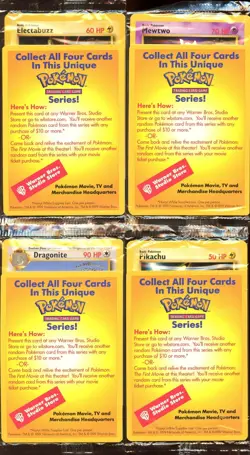 4x SEALED Black Star Promo WB Movie Pokemon Cards #2-5 PIKACHU, DRAGONITE MEWTWO - Image 2