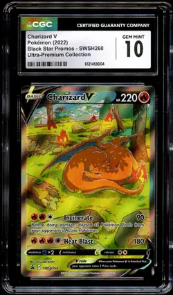 CGC 10 GEM MINT Charizard V SWSH260 ALTERNATE ART PROMO Pokemon Card 004 - Image 1