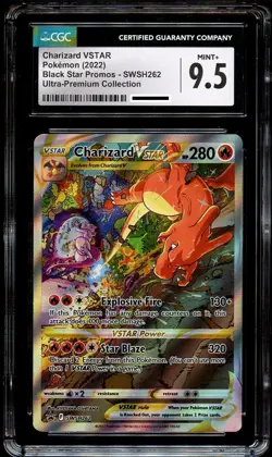 CGC 9.5 MINT+ Charizard VSTAR SWSH262 FULL ART HOLO 262 SWSH PROMO Pokemon Card - Image 2