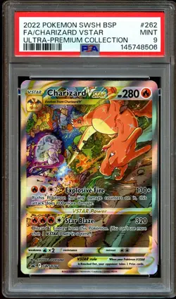 PSA 9 MINT Charizard VSTAR SWSH262 FULL ART HOLO 262 SWSH PROMO Pokemon Card 506 - Image 1