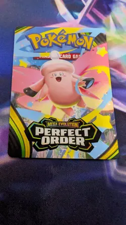 Pokemon TCG Mega Evolution Perfect Order Trainer Tips Art Card Ft Mega Clefable - Image 1