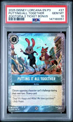 Lorcana Putting It All Together Zootopia Movie Promo Card PSA 10 - Image 1