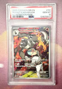 Pokemon TCG Team Rockets Houndoom Rare Card 191/182 Destined Rivals PSA 10 - Image 1