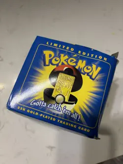 1999 Pokemon Pikachu 23K Gold-Plated Trading Card Burger King Blue Box NEW - Image 1