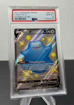 Pokemon 2021 PSA 10 Ditto V Full Art Shining Fates Shiny Vault SV118 Card - Image 2