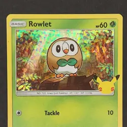 Rowlet 7/25 - McDonald's 25th Anniversary - Holo - Pokemon Card TCG - LP - Image 3