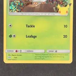 Rowlet 7/25 - McDonald's 25th Anniversary - Holo - Pokemon Card TCG - LP - Image 4