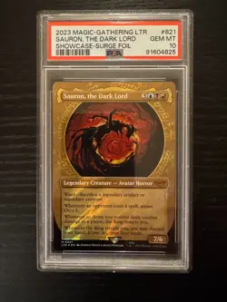 PSA 10 Sauron, The Dark Lord Showcase Surge Foil MTG LOTR. LOW POP! 1 of 2! - Image 1