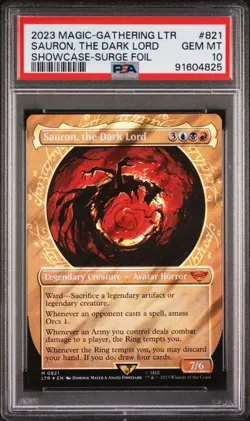 PSA 10 Sauron, The Dark Lord Showcase Surge Foil MTG LOTR. LOW POP! 1 of 2! - Image 3
