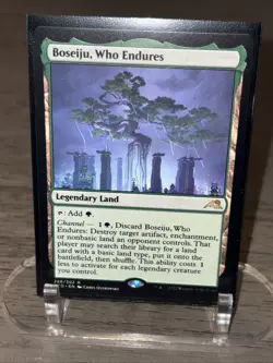 Wizards of the Coast Boseiju, Who Endures Neon Dynasty Rare Green Land NM (A) - Image 1