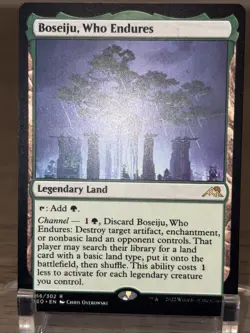 Wizards of the Coast Boseiju, Who Endures Neon Dynasty Rare Green Land NM (A) - Image 2