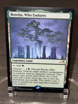 Wizards of the Coast Boseiju, Who Endures Neon Dynasty Rare Green Land NM (A) - Image 3