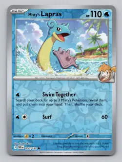 Reverse Holo Misty's Lapras 050/182 Common Destined Rivals Pokemon - Image 1