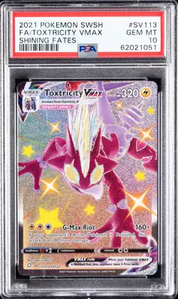 2021 POKEMON SWORD & SHIELD SHINING FATES #SV113 FULL ART/TOXTRICITY VMAX PSA 10 - Image 1