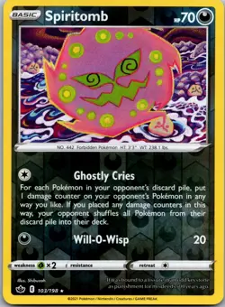 Spiritomb 103/198 - SWSH06: Chilling Reign Pokemon TCG NM Reverse Holofoil - Image 1