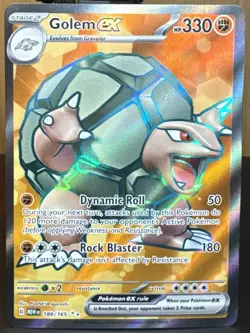 Pokemon TCG Golem ex 189/165 Scarlet Violet 151 Ultra Rare (Full Art) Holo Card - Image 1