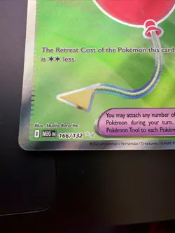 Pokemon TCG Air Balloon 166/132 Full Art Trainer Ultra Rare NM Mega Evolution - Image 2