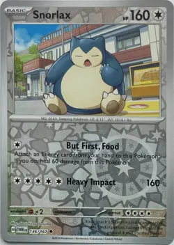 Snorlax 136/167 Uncommon Twilight Masquerade Pokemon Reverse Holo Near Mint - Image 1