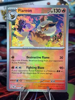 Pokemon Flareon 013/131 Prismatic Evolutions Masterball - Image 1