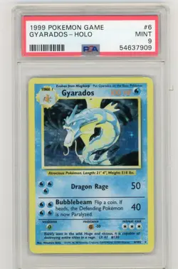 1999 POKEMON GAME #8 GYARADOS HOLO PSA 9 MINT BASE SET UNLIMITED FADED - Image 1