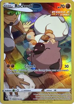 Rockruff TG07/TG30 Holo Trainer Gallery Rare Silver Tempest Trainer Gallery NM - Image 1