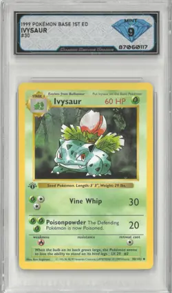 1999 Pokemon Base 1st Ed IVYSAUR #30/102 💎 DSG 9 Mint - Image 1