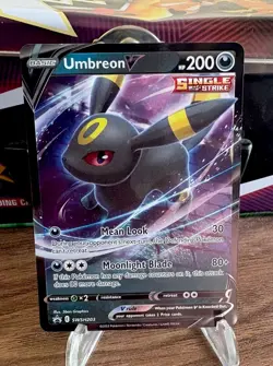 Pokemon TCG SWSH 203 Umbreon V Black Star Promo Holo - Image 1