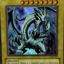 Blue-Eyes White Dragon LOB-001 VTG Ultra Rare Holo Yugioh Card 2002 LOB OG Kaiba - Image 3