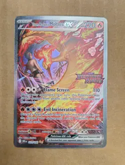 Pokemon Team Rocket's Moltres ex 229/182 Destined Rivals Stamp English - Image 1