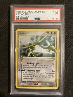Pokemon Latias Gold Star 105/107 EX Deoxys PSA 1 - Cleanest You'll See! - Image 1