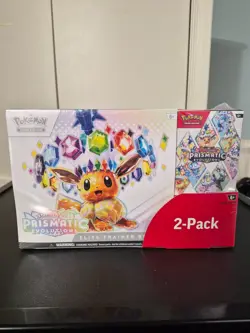 Pokemon Prismatic Evolutions ETB + Booster Bundle 2-Pack Costco Exclusive Sealed - Image 1