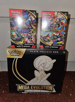 Pokemon Mega Evolution ETB + Booster Bundle + Phantasmal Flames Booster Bundle - Image 1