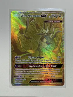2018 Pokemon Ultra Necrozma GX 78/70 Dragon Majesty Full Art Secret Rare Gold NM - Image 1