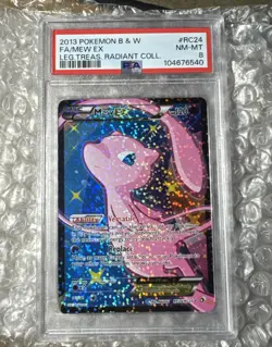 2013 POKEMON B&W LEGEND TREASURES RADIANT COLLECTION #RC24 FULL ART/MEW EX PSA 8 - Image 1