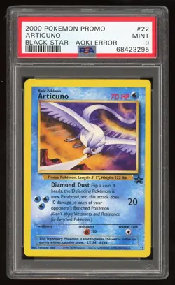 Pokemon Card PSA 9 Articuno Black Star Promo Rare 22 2000 Error Aoki WOTC S1 - Image 1