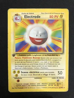 Pokemon Electrode 21/102 Set Base Rara Prima Edizione Wizards ITA Carte Vintage - Image 1