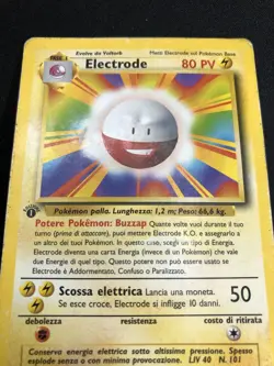 Pokemon Electrode 21/102 Set Base Rara Prima Edizione Wizards ITA Carte Vintage - Image 4
