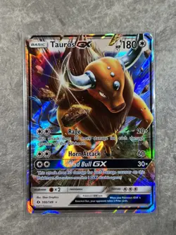 Tauros GX 100/149 Pokemon TCG Sun Moon SM Base Set Holo Rare (Near Mint) - Image 1
