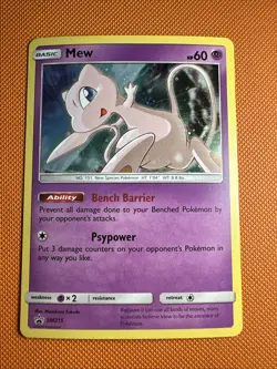 Mew SM215 Promo Holo Pokemon Card - Image 1