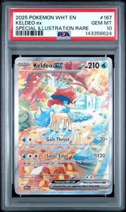 2025 Pokemon Wht En-White Flare #167 Keldeo Ex Special Illustration Rare PSA 10 - Image 1