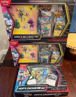 Pokemon TCG: Ionos Bellibolt Ex Premium Collection Box and Hop's Zacian ex Box - Image 1