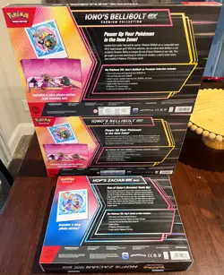Pokemon TCG: Ionos Bellibolt Ex Premium Collection Box and Hop's Zacian ex Box - Image 2