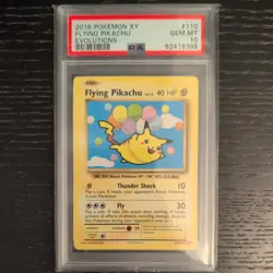 2016 POKEMON XY EVOLUTIONS #110 FLYING PIKACHU PSA 10 - Image 1