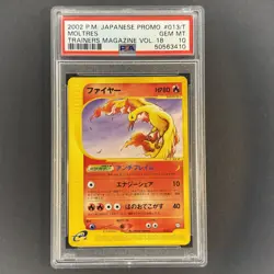Moltres Pokemon 2002 Trainers Magazine Vol. 18 Promo Japanese 013/T PSA 10 - Image 1