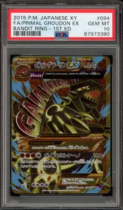 Pokemon Primal Groudon EX XY Bandit Ring 1st Ed Japanese Full Art #094 PSA 10 - Image 1